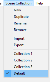 Scene Collection Menu