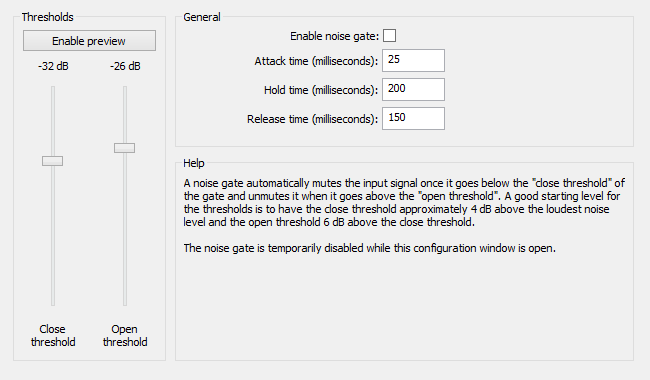 Noisegate - OBS Classic - Help Files